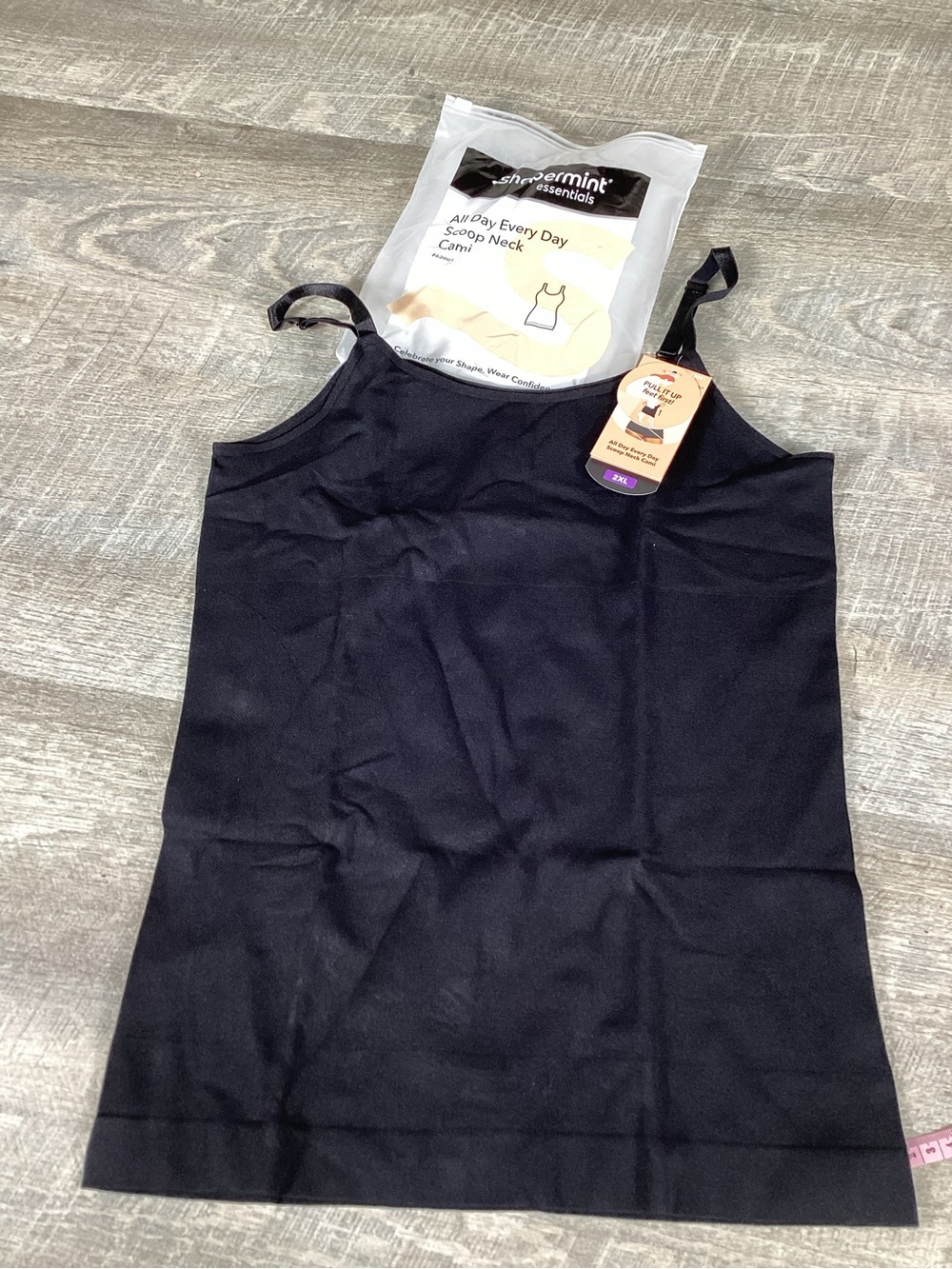 Shapermint Essentials Scoop Neck Cami 2XL Black Seamless Shapewear Tank Top